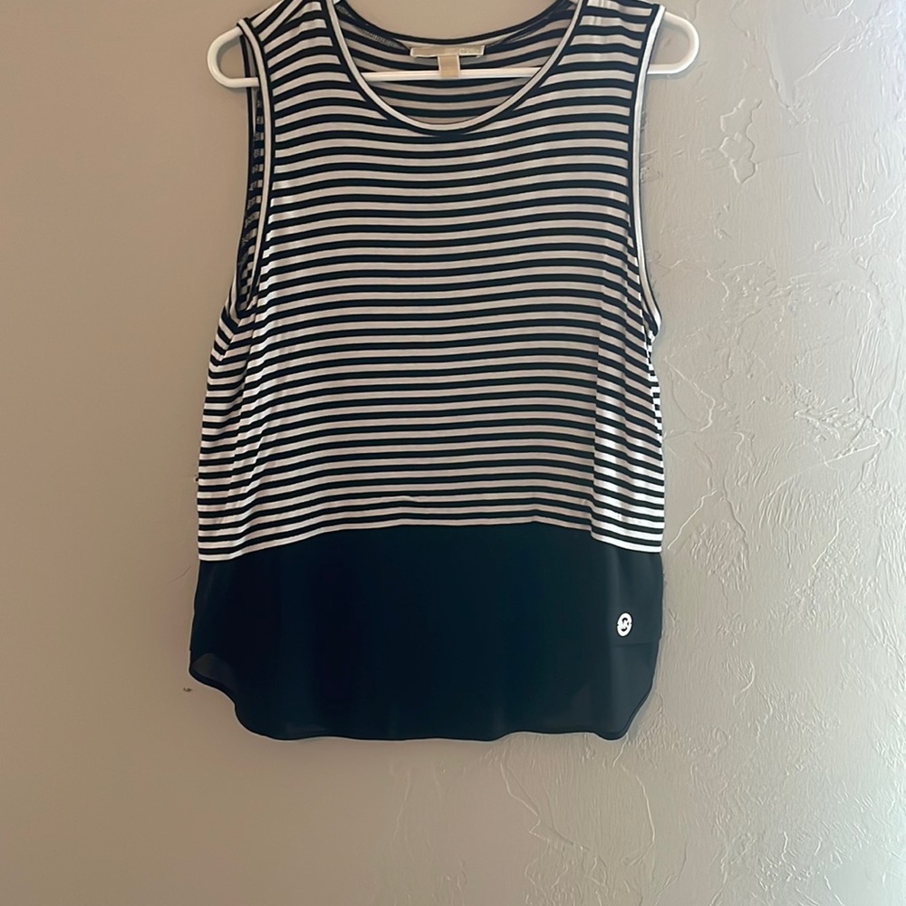 Michael Kors black and white tank blouse
